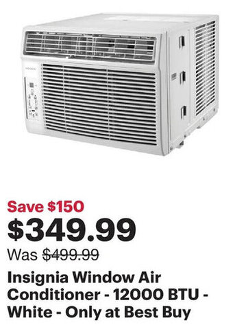 Best Buy Insignia Window Air Conditioner - 12000 BTU - White - Only at Best Buy offer
