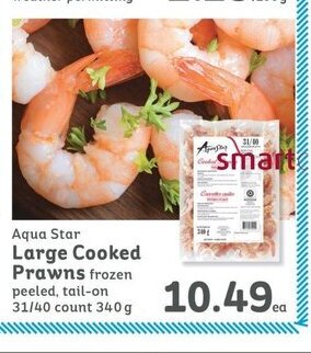 IGA Aqua Star Large cooked prawns offer