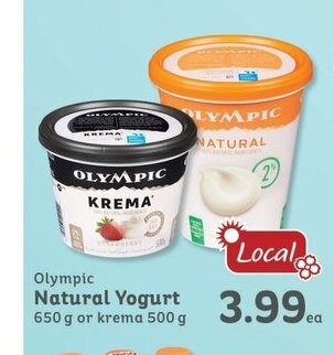 IGA OLYMPIC Natural Yogurt 650g offer