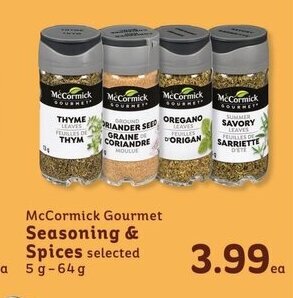IGA McCormick Gourmet Seasoning & spices offer