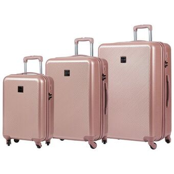 Best Buy Champs iconic collection 3-piece hard side expandable luggage set - rose gold offer