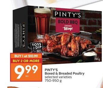 IGA PINTY'S Boxed & Breaded Poultry selected varieties 750-950 g offer