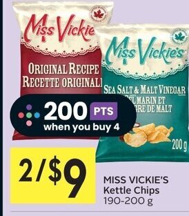 IGA MISS VICKIE'S Kettle Chips 190-200 g offer