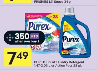 IGA PUREX Liquid Laundry Detergent 1.47-2.03 L or Action Pacs 28 pk offer