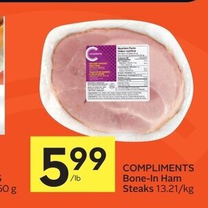 IGA COMPLIMENTS Bone-In Ham Steaks offer