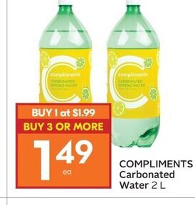 IGA COMPLIMENTS Carbonated Water 2 L offer