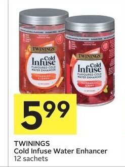 IGA TWININGS Cold Infuse Water Enhancer 12 sachets offer