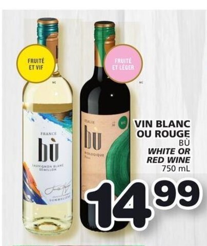IGA WHITE OR RED WINE 750 mL offer