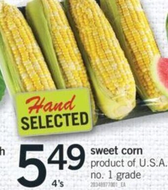 Fortinos sweet corn 4's offer