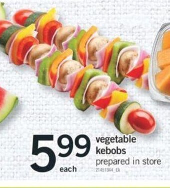 Fortinos vegetable kebobs offer