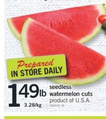 Fortinos seedless watermelon cuts offer
