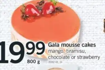 Fortinos Gala mousse cakes 800g offer