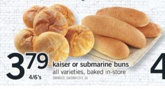 Fortinos kaiser or submarine buns offer