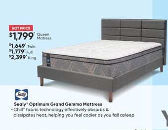 Sleep Country Sealy® optimum grand gemma mattress offer