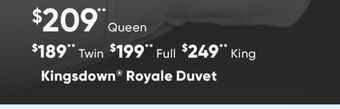 Sleep Country Kingsdown® royale duvet offer