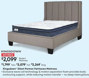 Sleep Country Kingsdown silent partner fairhaven mattress offer