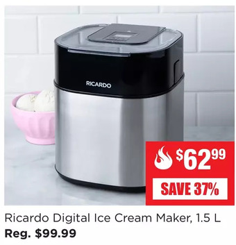 Kitchen Stuff Plus Ricardo digital ice cream maker offer