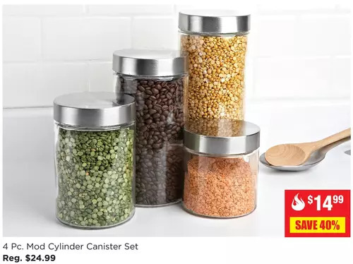 Kitchen Stuff Plus 4 pc. mod cylinder canister set offer