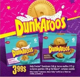 Provigo Betty Crocker Dunkaroos. Nature Valley" muffin bar or Wafer bar 184 g offer
