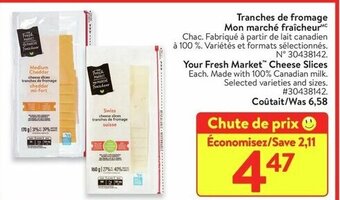 Walmart Your Fresh Market" Cheese Slices offer
