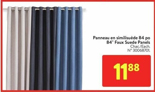 Walmart 84" Faux Suede Panels offer