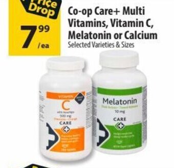 Co-Op Food Co-op Care+ Multi Vitamins, Vitamin C, Melatonin or Calcium offer