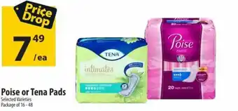 Co-Op Food Poise or Tena Pads offer