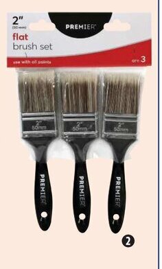 Canadian Tire Pinceaux Premier, 2 po, 3 pces. 49-1233-6. offer