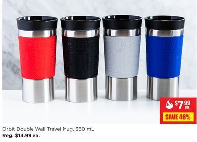 Kitchen Stuff Plus Orbit double wall travel mug, 360 ml offer