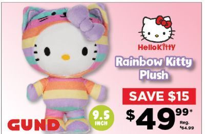 Showcase Rainbow kitty plush offer