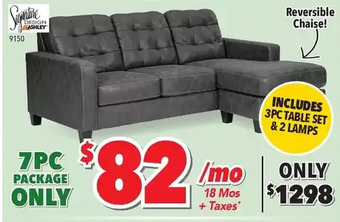 Surplus Furniture Venaldi gunmetal 2-piece sectional offer