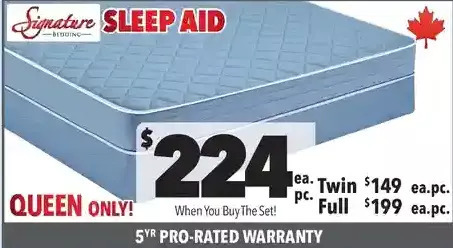 Surplus Furniture Sleep aid queen mattress set offer