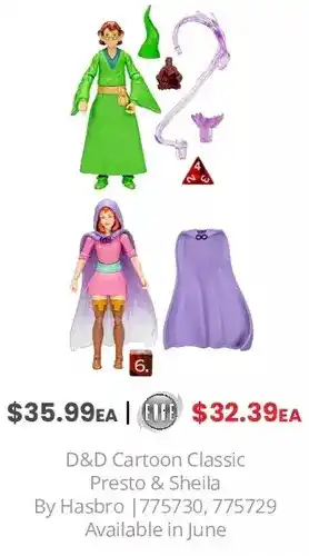 GameStop Hasbro dungeons & dragons cartoon classics presto & sheila offer