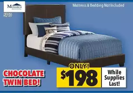 Surplus Furniture Chocolate twin bed offer