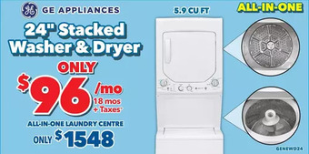 Surplus Furniture Ge 27 stacked washer&dryer offer