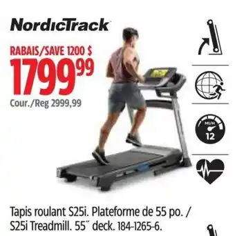 Canadian Tire NordicTrack S25i Treadmill. 55" deck. 184-1265-6. offer