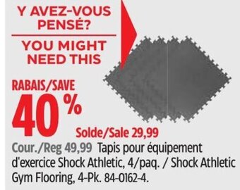 Canadian Tire Shock Athletic Gym Flooring, 4-Pk. 84-0162-4. offer