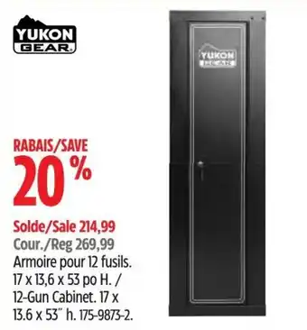 Canadian Tire YUKON GEAR 12-Gun Cabinet. 17 x 13.6 x 53" h. 175-9873-2. offer