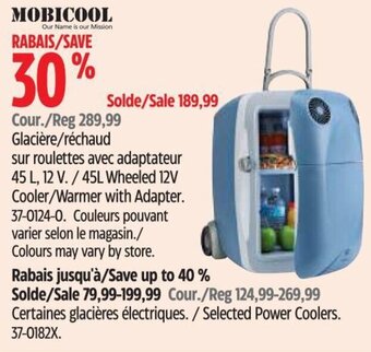 Canadian Tire MOBICOOL 45L Wheeled 12V Cooler/Warmer with Adapter. 37-0124-0 offer