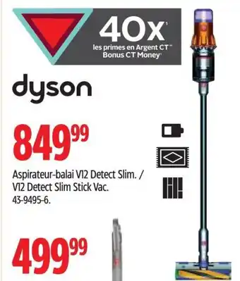 Canadian Tire dyson V12 Detect Slim Stick Vac. 43-9495-6. offer