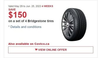 on a set of 4 Bridgestone tires