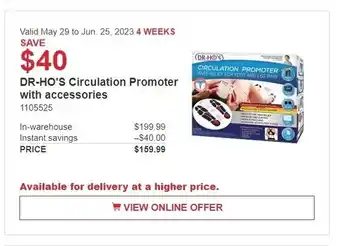 Costco DR-HO'S Circulation Promoter with accessories 1105525 offer