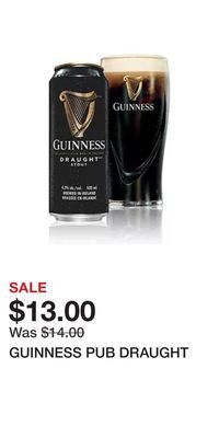 The Beer Store Guinness pub draught offer