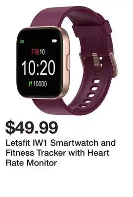 TSC Stores Letsfit iw1 smartwatch and fitness tracker with heart rate monitor offer