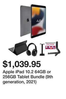 TSC Stores Apple ipad 10.2 64gb or 256gb tablet bundle (9th generation, 2021) offer