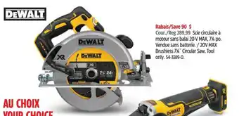 Canadian Tire 20V MAX Brushless 7 1/4" Circular Saw. Tool only offer