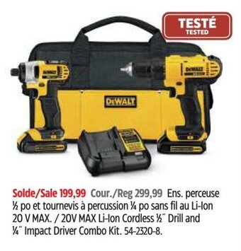 Canadian Tire 20V MAX Li-Ion Cordless ½" Drill and ¼" Impact Driver Combo Kit. offer