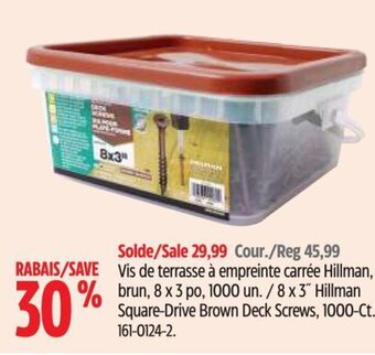 Canadian Tire 8 x 3" Hillman Square Drive Brown Deck Screws, 1000-Ct. offer