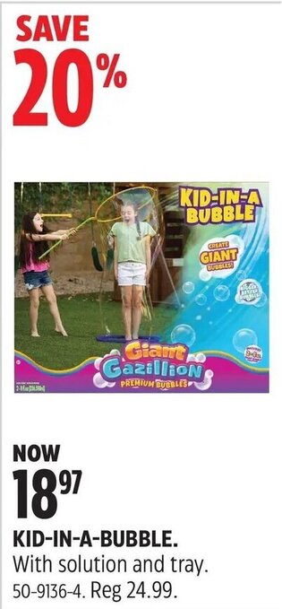 Canadian Tire KID-IN-A-BUBBLE. With solution and tray. 50-9136-4. offer