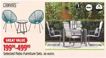 Canadian Tire CANVAS™ Selected Patio Furniture Sets. 88-0097X. offer